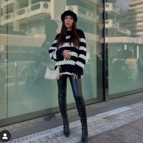 Zara Striped Cable Knit Sweater Fit loose - Picture 3 of 12